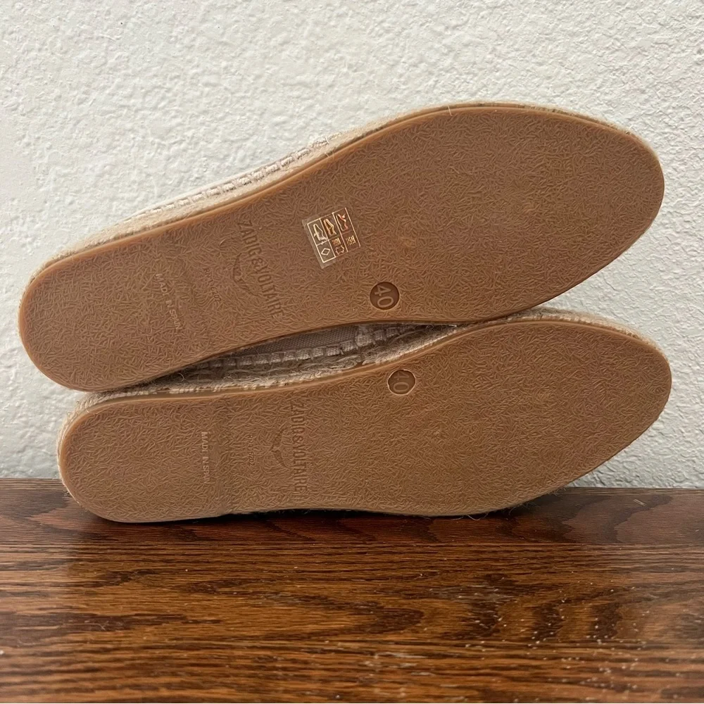 Zadig & Voltaire Canvas Espadrilles Off White Cotton Canvas Wings Size 40